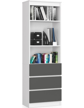 Knihovna R 60 cm bílá/grafitová