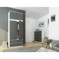 Nástavec na skříň Star 90 cm bílý/šedý grafit mat