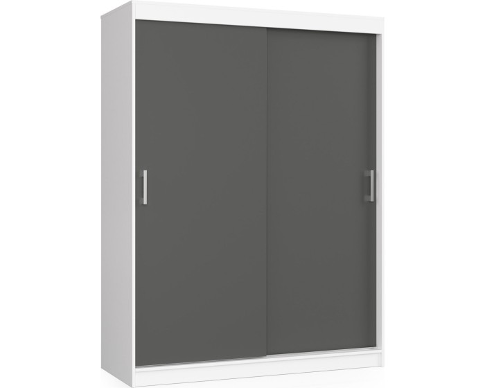 Šatní skříň posuvná 150 cm CLP bílá/grafitová