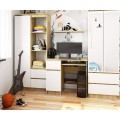 Psací stůl PIKSEL 90 cm dub artisan/bílý levý