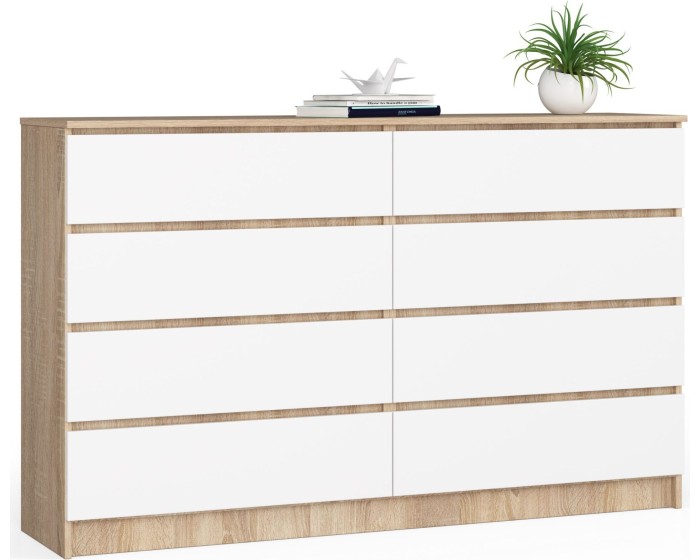 Komoda Inbia K 160 cm dub sonoma/bílá