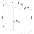Kuchyňská závěsná skříňka W 80cm D2 H720 Artus bílá/sonoma