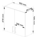 Kuchyňská závěsná skříňka W 60 cm D2 Artus bílá/sonoma