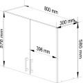 Kuchyňská závěsná skříňka W 80 cm D2 Artus bílá/sonoma