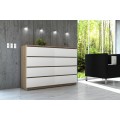 Komoda Rollo X 140 cm dub sonoma/bílá