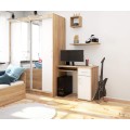 Volně stojící psací stůl Pin 90 cm dub sonoma/bílý