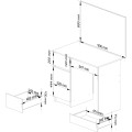 Kosmetický stolek se zrcadlem P-2 90x50 cm bílý levý