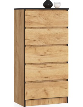 Komoda K60 cm s 5 zásuvkami dub craft