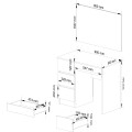 Kosmetický stolek se zrcadlem T-6 I 90x50 cm bílý levý