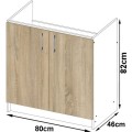 Kuchyňská skříňka pod dřez S 80 cm ZL Artus bílá/sonoma