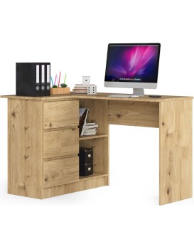 Rohový psací stůl B16 124 cm dub artisan levý