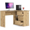 Rohový psací stůl B16 124 cm dub artisan pravý