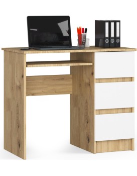 Psací stůl A-6 90 cm dub artisan/bílý pravý