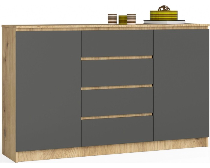 Komoda Tove K 160 cm dub artisan/šedý grafit