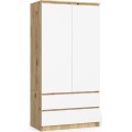 Šatní skříň Star 90 cm dub artisan/bílá