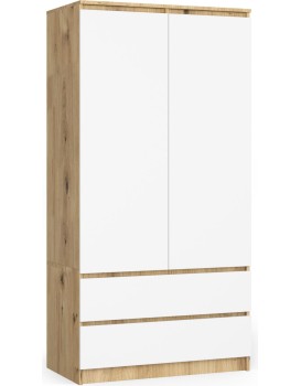 Šatní skříň Star 90 cm dub artisan/bílá