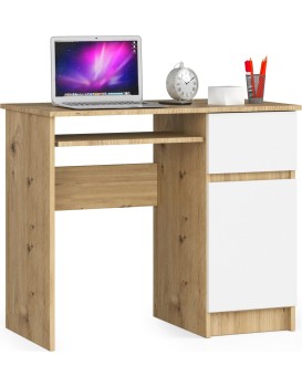 Psací stůl PIKSEL 90 cm dub artisan/bílý pravý
