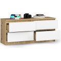 Komoda Kuba 120 cm 4 šuplíky dub artisan/bílá