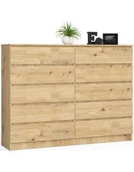 Komoda Kuba 160 cm 10 šuplíků dub artisan