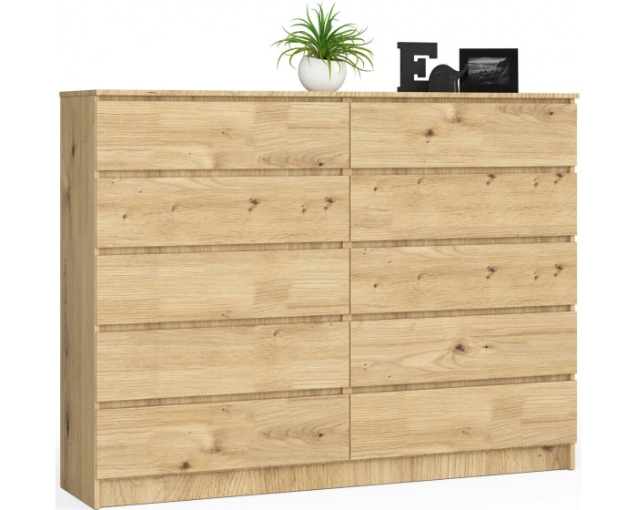 Komoda Kuba 160 cm 10 šuplíků dub artisan