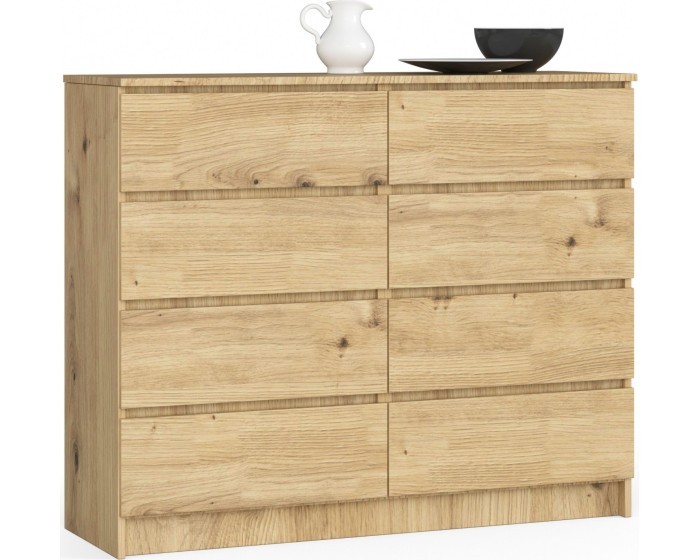 Komoda Kuba 120 cm 8 šuplíků dub artisan