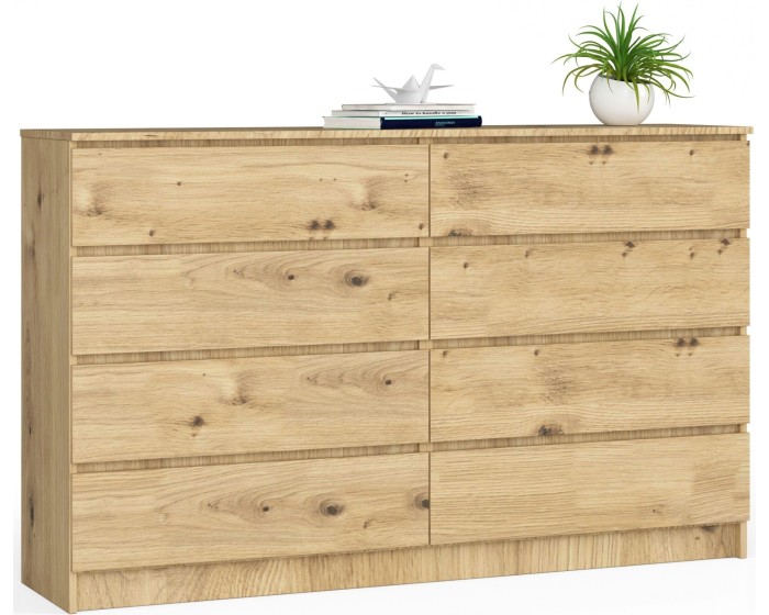 Komoda Kuba 160 cm 8 šuplíků dub artisan