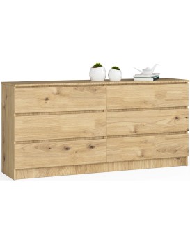 Komoda Kuba 160 cm 6 šuplíků dub artisan