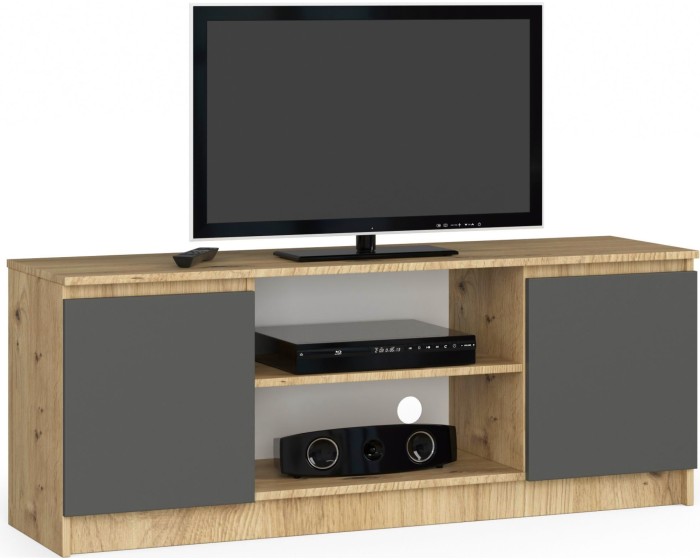 TV stolek Beron 140 cm dub artisan/grafit šedý