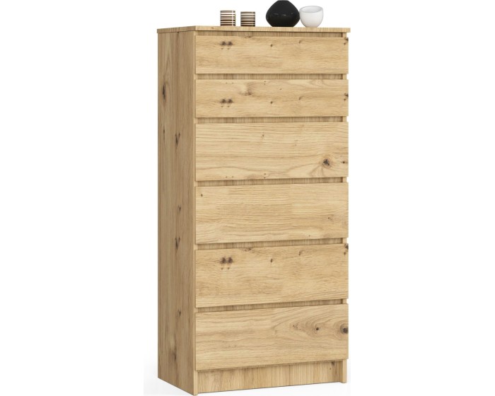 Komoda Kuba 60 cm - 6 šuplíků dub artisan