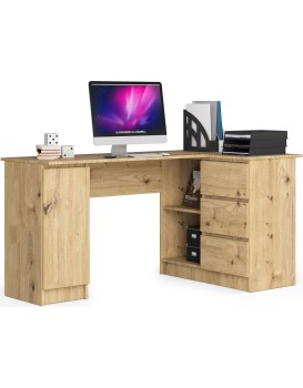 Rohový psací stůl B20 155 cm dub artisan pravý