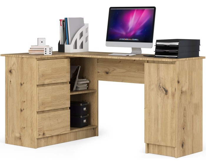 Rohový psací stůl B20 155 cm dub artisan levý
