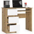 Psací stůl A-6 90cm dub artisan/bílý levý