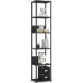 Knihovna Loft s kovovým rámem 40 cm černá