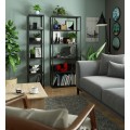 Knihovna Loft s kovovým rámem 40 cm černá