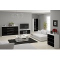 TV stolek Tonon 120 cm bílý/černý lesk