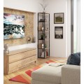 Regál Barna 50 cm dub sonoma/černý