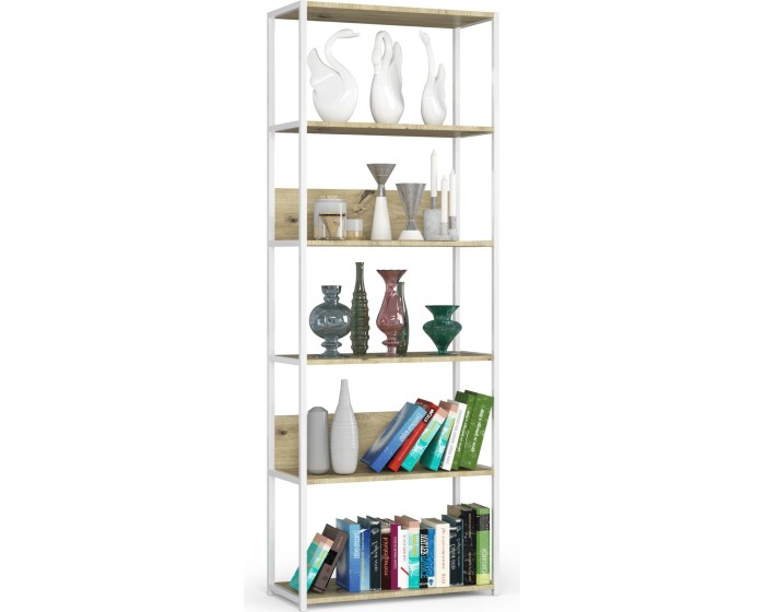 Regál LOFT 70 cm bílý/dub artisan