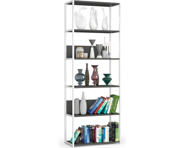 Regál LOFT 70 cm bílý/šedý