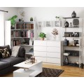 Regál LOFT 70 cm bílý/šedý