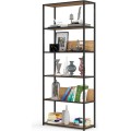 Knihovna Loft s kovovým rámem 80 cm černá/dub craft