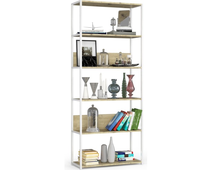 Regál LOFT 80 cm bílý/dub artisan