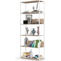 Knihovna Loft s kovovým rámem 80 cm bílá/dub sonoma