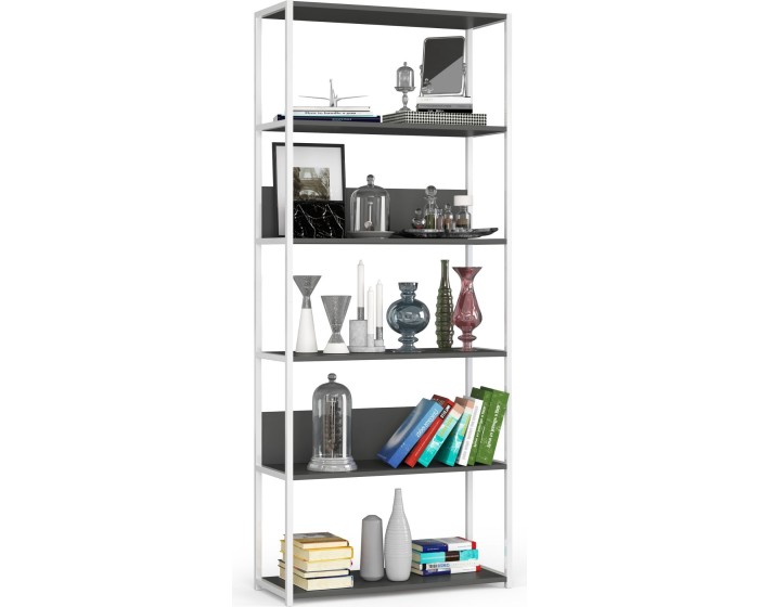 Regál LOFT 80 cm bílý/šedý