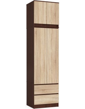 Šatní skříň s nástavcem Star 60 cm wenge/dub sonoma