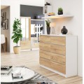 Komoda Kuba 120 cm 8 šuplíků bílá/sonoma