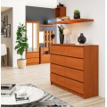 Komoda Kuba 120 cm 8 šuplíků olše