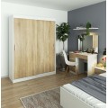 Šatní skříň CLP Mono 150 cm bílá/dub sonoma