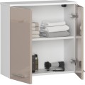 Závěsná koupelnová skříňka Fin 60 cm bílá/cappuccino lesk
