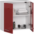 Závěsná koupelnová skříňka Fin 60 cm bílá/červená lesk