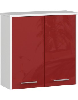 Závěsná koupelnová skříňka Fin 60 cm bílá/červená lesk